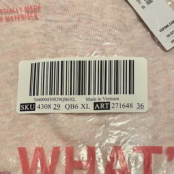 PINK Victoria's Secret Ivy Fleece Oversized Shimmer Crew Sweatshirt - NWT - Picture 8 of 8